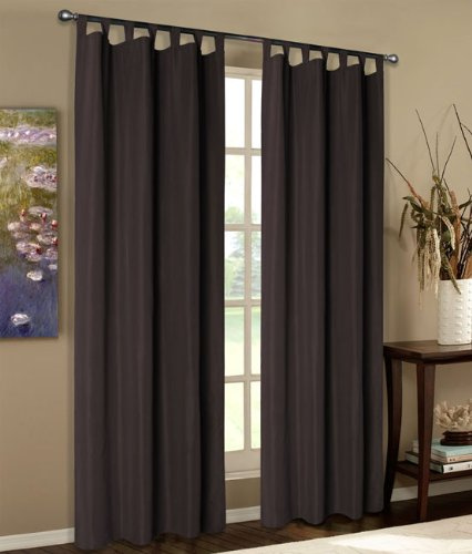 Mikrofaser Vorhang blickdichte Matte unifarbene Gardine, Braun Schlaufen, 175x140 Schal. Material aus Microsatin-Gewebe., 204000