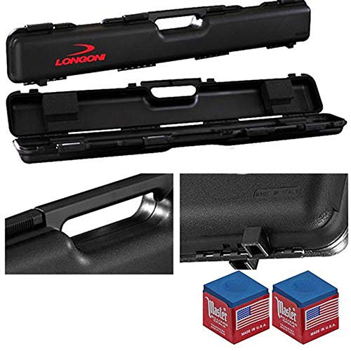 Longoni Stecca Biliardo Custodia Shuttle Valigetta Porta Stecca, Rigida, in Polypropylene capacita Un Calcio e Due Punte. Misure Esterne mm.850X140X80, Colore Nero