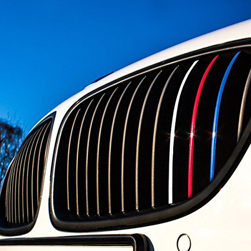 Wandkings Grille Stripe Decals for Kidney Grills - REFLECTIVE Colors (Dark Blue, Red, White-Silver, Light Blue)