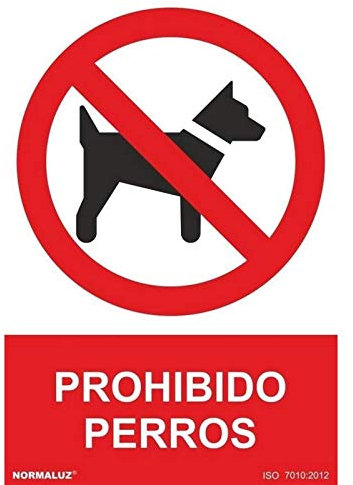 SEÑAL PROHIBIDO PROHIBIDO PERROS (PVC 0.7MM) 30X40CM