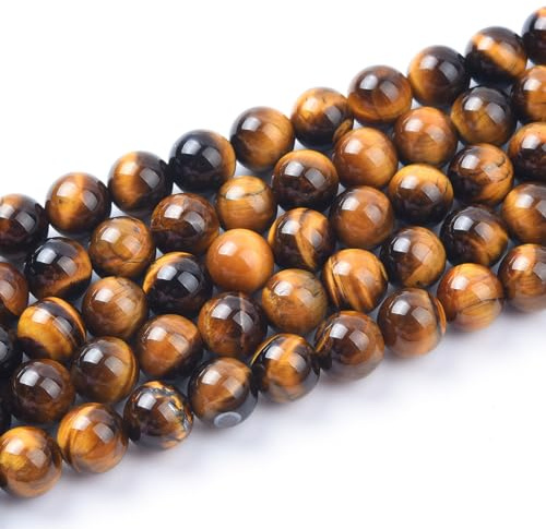 12mm Natural Yellow Tiger Eye Beads Round Gemstone Loose Beads for Jewellery Making (31-32pcs/strand)