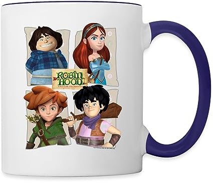 Spreadshirt Robin Hood Tuck Marian Robin Little John Tasse Zweifarbig, One size, Weiß/Kobaltblau