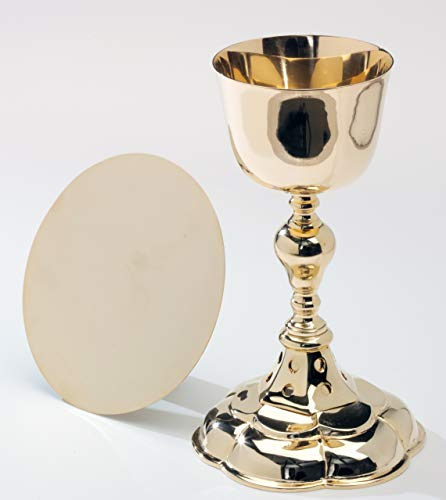 Altarkelche Kelch mit Patene vergoldet Höhe 22 cm