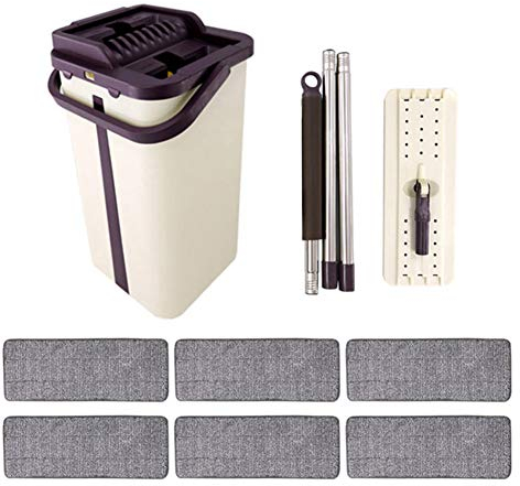 Guajave Lot seau à double paroi et balai pour le nettoyage du sol avec serpillère en microfibre autonettoyante et tête de balai rotative 360 °