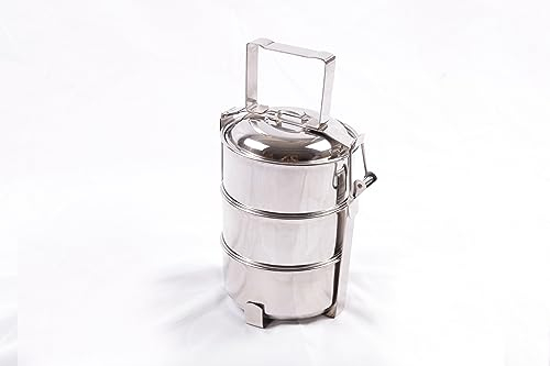 Tiffin Lot de 7 boîtes de transport thermique en acier inoxydable 3 étages