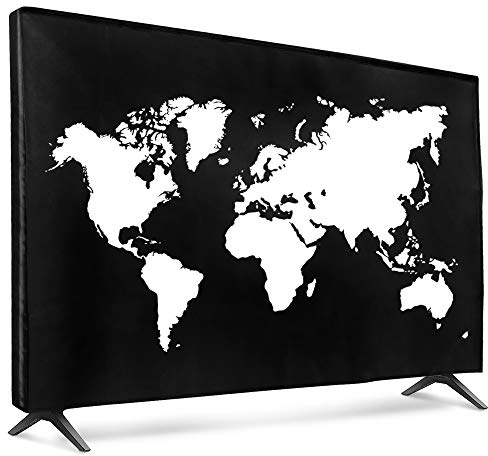 kwmobile Funda para Monitor 65 TV - Cubierta Protectora para Interior - Mapa del Mundo