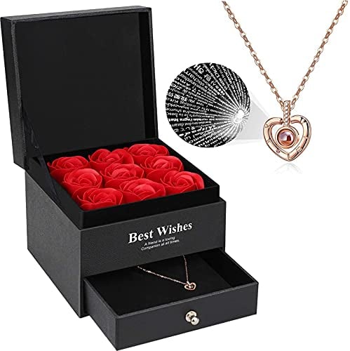 Geschenke für Frauen Ewige Rose Muttertagsgeschenke für Mama Infinity Rosen Geburtstagsgeschenk für Frauen Geschenke für Mama Oma Geschenk Freundin Geburtstag Konservierte Rose im Schmuck Geschenkbox