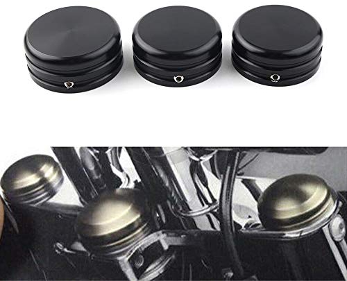 Three T Tappi di copertura per forcella superiore per Sportster 883 Iron Low XL883L 1986-2017 Nero