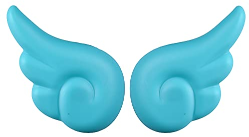 Asudaro Motorradhelm Horn - 1 Paar Engel Dekoration Zubehör Mit Kunststoff Saugnapf Flügel Für Ski Bike Helm, Hellblau