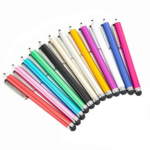 12 Pcs Lápiz Capacitivo para Pantallas Táctiles, Stylus Lápiz Capacitivo de Pantalla Táctil Portátil, Lápiz Capacitivo Multicolor para Todos los Dispositivos de Pantalla Táctil Universal