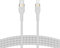 Belkin BoostCharge Pro Flex Braided USB Type C to Lightning Cable (2M/6.6ft), MFi Certified 20W Fast Charging PD Power Delivery for iPhone 14/14 Plus, 13, 12, Pro, Max, Mini, SE, iPad and More - White