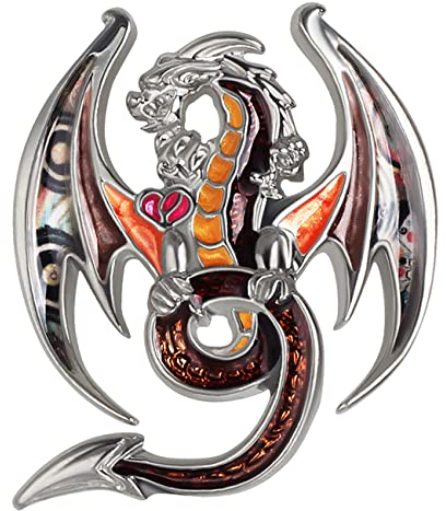 DOWAY Broche dragon en émail pour femme, Métal émail Métal, Grès