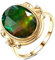 18 Karat (750) Gelbgold Verlobungsring, Engagement Ring Weinrebe Oval Bunt Ammolit Weiß Diamant 2.95ct Ring Größe 54 (17.2)