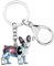 DALANE Emaille Legierung Französisch Bulldogge Hund Schlüsselanhänger Welpe Haustiere Schmuck Geschenke für Damen Mädchen Kinder (Schwarz)