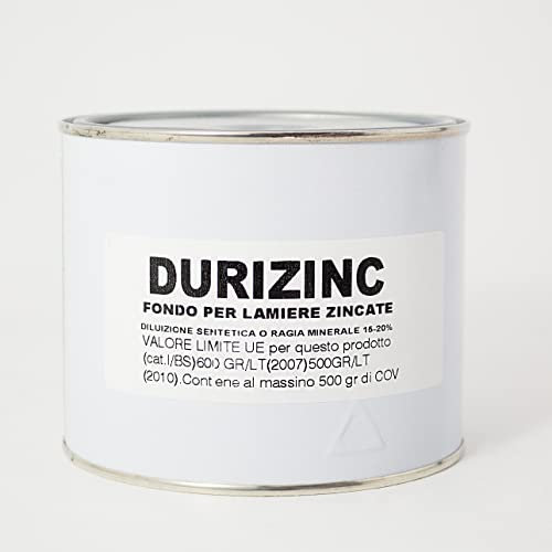 Durizinc Bianco Fondo Ancorante Antiruggine per Lamiere Zincate Protezione dalla Ossidazione (Litri 2,5)