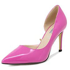 QUEEN HELENA Scarpe Eleganti con Tacco Medio a Spillo Decollete a Punta Chiusa Donna K475 (Fucsia, Numeric_40)
