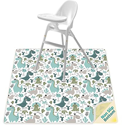 Splash Mat for Under High Chair 43.3, Anti Slip Baby Feeding Mat for Dropping Food, Waterproof Splat Mat for Art, Crafts,Playtime