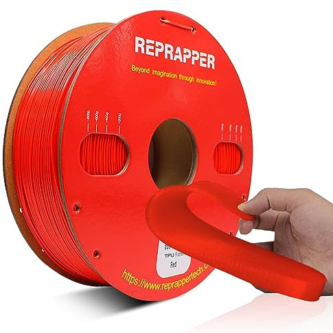 RepRapper TPU Filament 1,75 mm, 95A TPU 3D Drucker Filament, Flexibel und weich,Flexibel für Schnellen Druck, Maßgenauigkeit +/-0.03mm (1KG TPU rot)