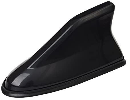 LEZED Haifischflosse Autoantenne Schwarz Universal Car Shark Fin Antenne Punch-Free Auto Antenne Dach Auto Haifisch Antenne Radio Dachantenne mit Selbstklebender Basis für Die Meisten Autos