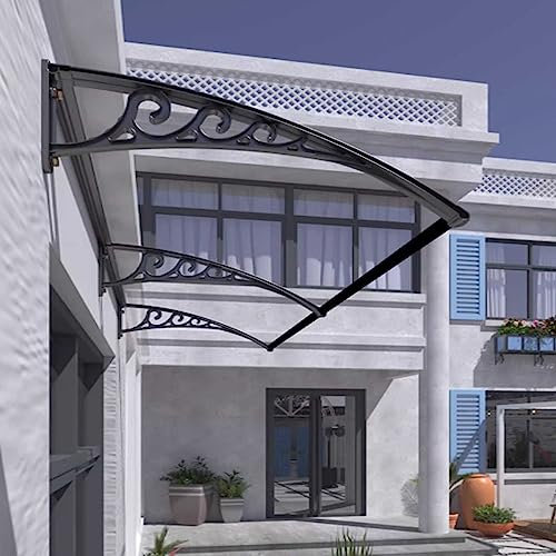 Rear Door Awning,Outdoor Front Door Canopy,Aluminium Front Door Canopy Window Awning for Window Porch Shade Door Window Awning Invisible Window Door Canopies (80X250cm/31inX98in,80cm)