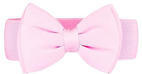 Yurosiay Ceinture à nœud pour femme - Vintage - Élastique - Large ceinture à la taille - Grand nœud - En mousseline de soie - Mode - Élastique - Avec nœud - Pour femme et fille - Rose - 62 cm