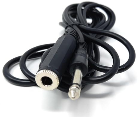 DRUT 3m 6.35mm 1/4 Mono Jack Plug to Socket Extension Male to Female Audio Cable Lead for Guitar, Speaker, Amp, Music instruments (10ft, Black)