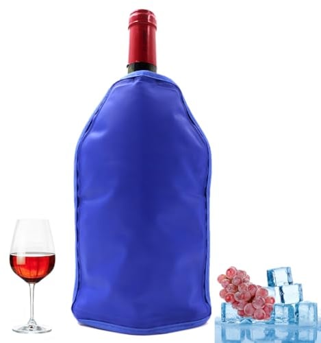 Enfriador de botellas de vino, funda enfriadora de vino para enfriar botellas, manga de congelador, vodka, enfriador de tequila, enfriador de enfriador, transportador (azul rey)