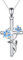YAFEINI Collana a forma di croce in argento Sterling con fiore a forma di croce blu compleanno fiori orchidea collana gioielli regalo per donne ragazze, Argento sterling