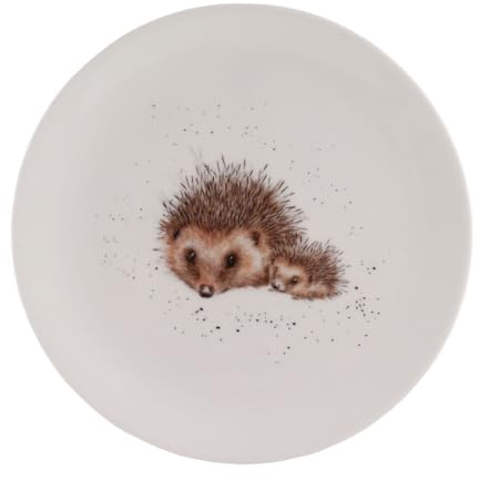 Wrendale Designs Porzellan-Kuchenteller Igel-Mama mit Kind ca. 20,5 cm D für Frühstück Kaffee & Kuchen Nachtisch Vorspeise von der britischen Künstlerin Hannah Dale zum Essen servieren & als Geschenk
