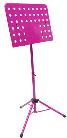 Klappbarer Notenständer aus Aluminiumlegierung für Gitarre und Violine | Drehbare Platte, Leicht zu Verstauen, Rosa, Kompakt, für Notenblätter, Sauber Geordnet, mit Tragetasche Zufällige Farbe