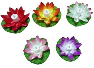 TOPBATHY Decorativo 5 Piezas agua loto decoraciones flotantes para piscinas luz flotante de la flor de la piscina faroles decorativos decoraciones de la piscina dirigió accesorios