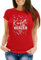 MoonWorks® Damen T-Shirt Fasching Karneval Konfetti im Herzen Kostüm-Ersatz Verkleidung Funshirt Frauen rot L