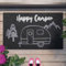 Happy Camper – Stylische Kokos-Fußmatte von WECONhome für den Innen- und Zwischenbereich (40 x 60 cm, anthrazit)