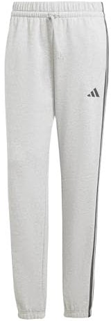 adidas Femme Essentials 3-Stripes French Terry Cuffed Pants, Medium Grey Heather/Black, XL