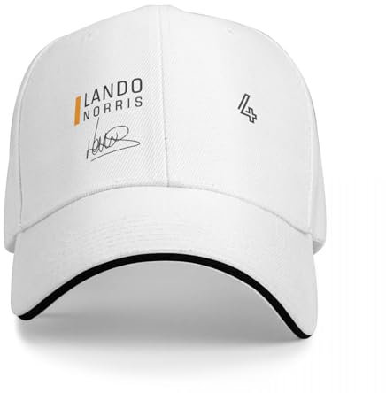 QFLLQLFF Basecap Lando Norris Weiße Kappe Baseballkappe Thermovisier Rugby Solarhut Damen Strandmode Herren
