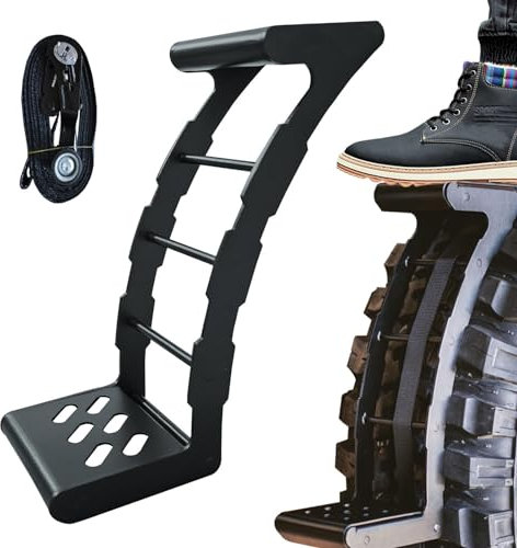 Janurium LKW-Reifenstufe, robuste SUV-Leiter, Radstufen für Pickup-Truck – rutschfeste Heckklappenleiter für 61 cm bis 89,9 cm Reifen, ohne Bohren