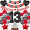 Offizielle Teenager 13. Geburtstag Dekoration - 66 Stück 13 Jahre Mädchen Geburtstagsdeko Schwarz Rot Ballons Stern Folienballon Happy Birthday Banner Tortendeko Topper für Jungen 13. Geburtstag Deko