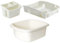 VR7 - Set of 3, Rectangular Washing Up Bowl, Tidy Cutlery Drainer for Sink Holder Caddy, Dish Drainer Rack - Plastic, Organized Sink Area with Cream Kitchen Accessories, Stylish and Functional