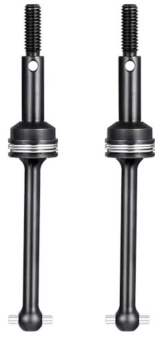 Runup 2 Stück Stahl Universalgelenkwelle TT-02 Metal CVD Getriebewellen vorne für 1/10 RC Auto, Schwarz
