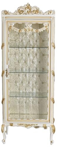Standvitrine Vitrine Gold Vitrinenschrank Hochschrank verglast Regal Antik cat977d Palazzo Exklusiv
