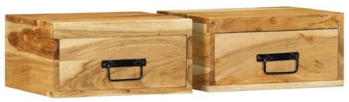 Tables de chevet murales 2 pcs bois massif d acacia
