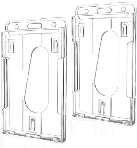 MEXRUMI 2 Portacarte D'Identità, Resistenti Portachiavi In Plastica Rigida Trasparente Protettore Di Carte Di Credito Portacarte Da Pollice Forniture Per L'Ufficio Scolastico