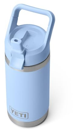 YETI Rambler Jr. 12 oz Kids Bottle, with Straw Cap, Big Sky Blue