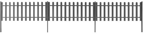 LAPOOH Lattenzaun mit Pfosten 3 Stück, Zaunelemente, Steckzaun, Teichzaun, Zaun Garten, Sicherheitszaun, Gartenzaun, Zäune Für Garten, WPC 600x60 cm