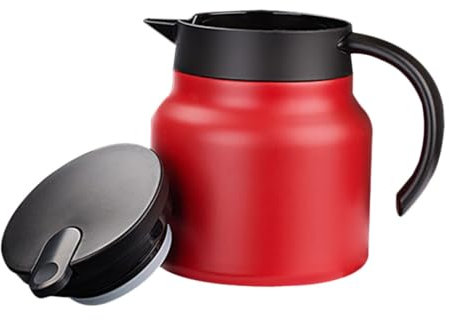 PEPLAYTAL 1pieza Hervidor De Agua De Inoxidable Capacidad Grande Térmico y Fácil De Usar Para Hogar y Reuniones Color Rojo