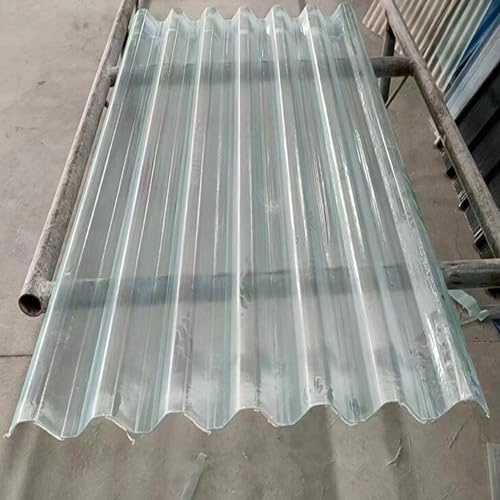 Placas De Policarbonato Paneles Tejados Plastico Exterior, Placa Ondulada 1 Mm Cubierta Reemplazo for Invernaderos Cocheras(4 PCS,0.9x1m/2.95x3.28ft)