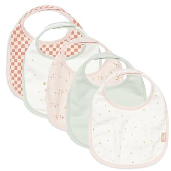 Jollein Lätzchen Baby – Pretty Picnic – 5er Pack – Lätzchen Wasserdicht – Mit Klettverschluss – Babylatz – Sabberlätzchen Baby