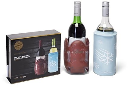 CellarDine Therm au Rouge & flexicles Chiller Bottle Gift Set, PVC, Red/Blue
