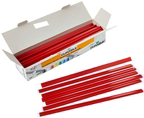 Durable Klemmschiene A4, für circa 30 Blatt, Packung à 50 Stück, rot, 293003