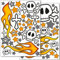 Wandkings Totenkopf und Flammen Wandsticker Set, 70 Aufkleber, 2 DIN A4 Bögen, Gesamtfläche 60 x 20 cm